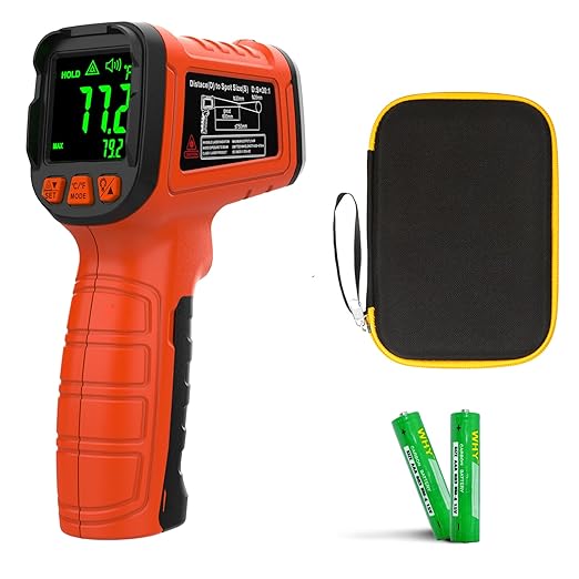 50:1 Infrared Thermometer Temperature Gun, -58°F to 1796°F Digital Laser Temp Gun for Cooking, Pizza Oven, BBQ, Fridge IR Thermometer Gun for HVAC, Engine, and Industrial Use