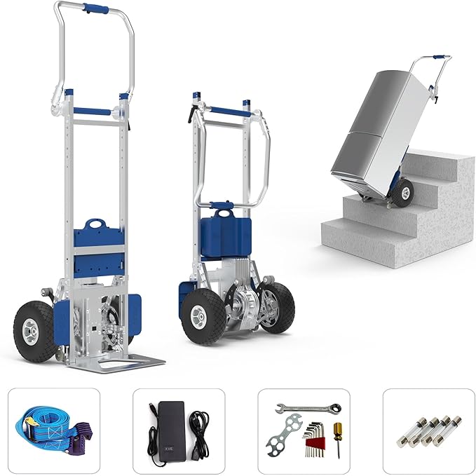 Electric Stair Climber 1200W Electric Stair Climbing Hand Truck 463LBs Load Capacity Powered Hand Trolley Stair Climbing Cart Electirc Dolly with Brake System - XSTO ZW7210GC
