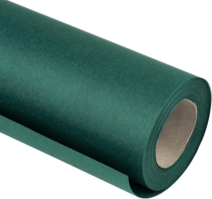 RUSPEPA Green Kraft Paper Roll - 18 inches x 100 feet - Recyclable Paper Perfect for for Crafts, Art, Wrapping, Packing, Postal, Shipping, Dunnage & Parcel