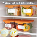 1200 Pieces Removable Food Labels Stickers, 2 Rolls 1x3 Inch Freezer Labels for Food Containers, No-Residue, Easy Clean, Waterproof & Oil-Resistant Food Storage Labels for Kitchen Restaurants