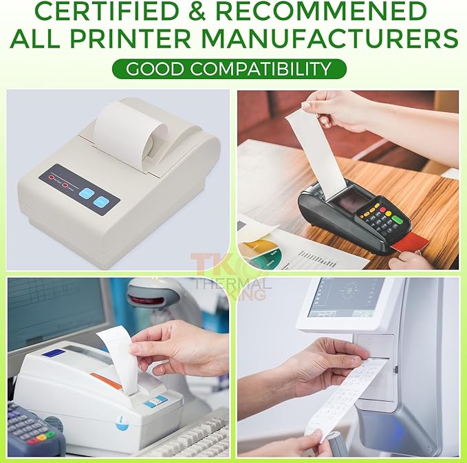 (200 Rolls) 2 1/4" x 50' Thermal Paper, POS Receipt Paper for Retail Business Cash Register, Fits All Credit Card Terminal