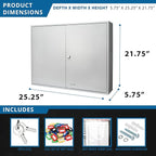 Barska 400 Position Key Cabinet with Adjustable Numbered Hooks – Wall Mount Steel Key Organizer Safe with Index Log, Key Tags & Lockable Door for Office or Business Use