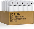 (50 Rolls) 3 1/8" x 230' Thermal Receipt Paper Rolls, Cash Register POS Thermal Paper, Credit Card Rolls Thermal 3 1/8 in x 230 ft.