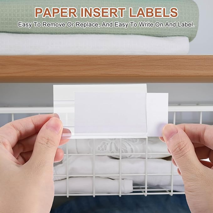 PATIKIL 3.9" x 1.8" Wire Shelf Label Holder, 30 Pack Reusable Plastic Price Tag Display Clip for 0.79" to 0.98" Thick Shelves with Paper Inserts Pens for Home Market Store, Clear
