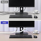 Cable Management Sleeves 1in - 2 Pack 6.6ft Split Braided Cable Sleeve White, Cord Protectors from Pets, Wire Organizers for Cords, Flexible Cord Wrap Wire Sleeve for Computer Cord Organizer
