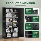 Letaya Metal Garage Storage Cabinets with Lock Door and Adjustable Shelves, Steel Tool Cabinets for Home,Office,Warehouse Organisieren (Black)