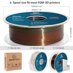 Geeetech Metal-Like Shiny Silk Bronze Rainbow 3D Printer PLA Filament, Shine Silky Metallic Printing Consumable 1.75mm, Dimensional Accuracy +/- 0.02 mm, 1kg Spool (2.2lbs), Fit Most FDM Printer