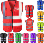 Custom Safety Vest for Men High Visibility Protective Workwear 5 Pockets Class 2 With Reflective Strip