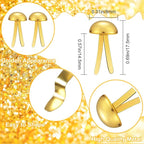 ADULLPONY 600Pcs Gold Brads, Paper Fasteners, 8x17.5mm Mini Brads, Split Pins, Round Head Brass Fasteners for Paper Crafts Supplies