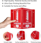 GicnKeuz Fire Extinguisher Sign with Down Arrow, 8" x 6" Fire Extinguisher Two-Sided Acrylic Projecting V-Sign, Including Screws, Easy to Install, Home Office/Business Use (8 Pack)