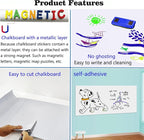 Magnetic Dry Erase Whiteboard Paper for Wall 50" x 18" Self Adhesive White Board Sticker with 12 Magnet Marker and Magnetic Eraser for Office Home Whiteboard Wallpaper Peel and Stick