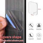50PCS Double Sided Adhesive Pads for Mounting, 2.36in Two Sided Pre-Cut Square Tape, Sticky Tack Double Sided Tape for Walls Hanging, 2 Sided Nano Wall Mount Heavy Duty Removable Clear 60mm
