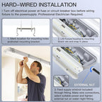 JTT LED Vapor Tight Light 60W/50W/40W 7800lm (180W Eq.), Waterproof LED Outdoor Shop Light 6000K/5000K/4000K IP65 Vapor Proof Fixture for Parking Garage Car Wash Warehouse ETL Listed