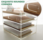 4 Tier Paper Organizer Letter Tray - Acrylic Tray Organizer for Desk, Paper Sorter Organizer for Letter/A4 Office File Folder Holder - Crystal-Clear File Organizer