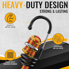 Premium Bungee Cords Heavy Duty - 22 pcs Bungee Cords with Hooks in A Storage Bag Includes 10", 18", 24", 30", 36", 48" Bungie Cord Bundle