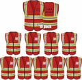 Safety Vest Reflective High Visibility with 5 Pockets ＆Zipper Class 2 Adult Unisex Construction Security Workwear