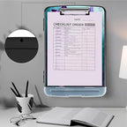 Clipboard with Storage,Heavy Duty Plastic Storage Clipboard with Low Profile Clip,Teacher Must Haves,Office Supplies,Pink Butterfly Flower