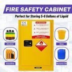 36 Gallon Yellow Flammable Storage Cabinet, Fireproof Steel Chemical Storage Locker with Adjustable Shelves, for Flammable Liquids, Industrial Use, Free Returns!