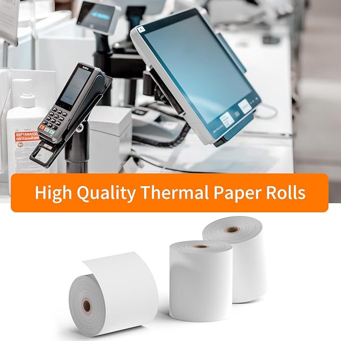 CLASSY Thermal Paper 3 1/8 x 230ft, 5 Rolls Receipt Paper for Cash Registers Printer, ATM Machine,Compatible with Wide Range of POS Systems for Small Business