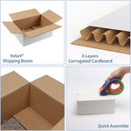 Hoikwo 9x6x4 Shipping Boxes Set of 25, White Corrugated Cardboard Box for Small Business for Packaging Mailing