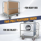 Platform Truck 2500LBS Capacity Industrial Flatbed Cart with 3 Detachable Handels, Push Dolly with 5" Rubber Swivel Wheels, Heavy Duty Flat Cart Hand Truck for Industrial and Commercial