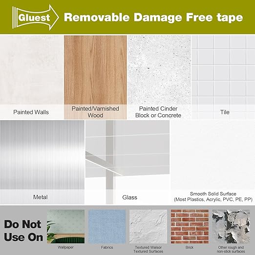 Damage Free Double Sided Tape 20ft, Removable Picture Hanging Strips Residue Free, Heavy Duty Mounting Tape, No Damage Wall Tape,Wall Adhesive Strips Foam Tape Wide Roller