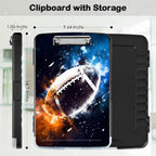 Clipboard with Storage,Office Supplies Nursing Clipboards Folder with Pen Holder Plastic Storage ClipBoard Foldable for Teacher Nurse,Rugby Fire