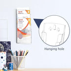Crtiin 2 Pack 4 Tier Acrylic Brochure Holder Display Stand 4 x 9 Inch, Pamphlet Organizer Flyer Literature Clear Plastic Wall Mount Countertop for Classroom Booklets Magazines Office Home(4 x 9 Inch)