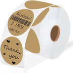 2 Inch Brown Round Thermal Labels,600 Labels/Roll, Self-Adhesive Circle Inventory Stickers, Multi-Purpose Round Roll Thermal Printing Stickers for Business and Domestic Use