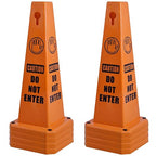 OrangeStar 8-Pack Do Not Enter Traffic Cones, Orange Four Sided No Entry Message Safety Cones with Heavy Rubber Base for Indoor/Outdoor Use