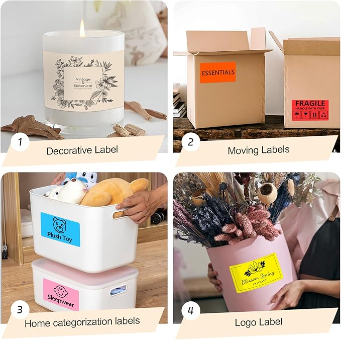 3x5 Inch Thermal Label Stickers,300Pcs Waterproof Rectangle Labels for Storage Bins,Moving Boxes,Address & Inventory Organization,Small Business Labeling,Yellow