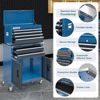 LARBANKE 5-Drawer&8-Drawer Tool Chest combination,with Universal Brake Wheels and Padded Feet,Tool Cabinet with Stainless Tabletop,Rolling Tool Chest Can be Connected Together with Connectiong Buckle
