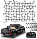 3'x4'Roof Rack Cargo Net， Mesh Bungee Net Stretches to 6'x8' for Rooftop Cargo Basket|12 Metal Carabiners + 12 Hooks Holds Loads Tighter