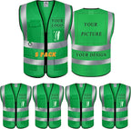 BeautyWill Custom Safety Vest Logo Class 2 High Visibility Reflevtive Vest Outdoor Protective Workwear