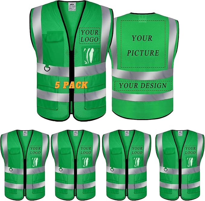 BeautyWill Custom Safety Vest Logo Class 2 High Visibility Reflevtive Vest Outdoor Protective Workwear