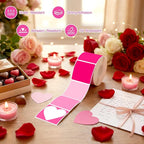 Ctosree 500 Pcs/ 1 Roll Thermal Sticker Labels Self Adhesive Direct Thermal Labels Multipurpose Printer Stickers for DIY, Name Tag(Heart,2 Inches,Pink Gradient)