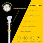Bungee Cord Elastic Shock Cord 3/16" x 50' Bungee Rope for DIY, Tie Downs, Kayak and Outdoor - White&Black