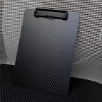 Hardened 9.4" Wx12.6 L 3K Carbon Fiber Clipboard Ultimate Light and Thin Portable Cool Black Twill Smooth Hard Writing Board Black Low Profile Clip Hide Hook Art Paint Draw