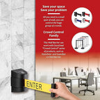 DuraSteel Wall Mount Retractable Belt Barrier - 6.5 Ft Yellow “Do Not Enter” Belt in Black Case - Guardian 2.0 Indoor & Outdoor Caution Tape for Crowd Control Queue Barrier, Line Divider, 10 Pcs