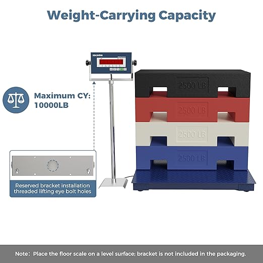 48"x48" Industrial Floor Scale, Accurate Pallet Scale with Digital Indicator, Heavy Duty Weighing Scale for Warehouse Weight Weighing, 10000 lb x 1 lb, Navy
