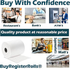 (10 Rolls) 3 1/8 x 230 Thermal Paper Receipt Rolls (55 GSM - 80mm x 70m) Fits All POS Cash Registers TM-T88III, TM-T88IV, TM-T88V, TSP100, CT-S300, CT-S2000, BPA Free from BuyRegisterRolls