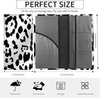Premium Car Registration and Insurance Card Holder, Cute PU Leather Car Document Holder, Vehicle Glove Box Car Organizer with Magnetic Closure for Driver License, Cards Black White Cow Print