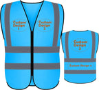 BeautyWill Custom Safety Vest Customized Logo Class 2 High Visibility Reflective Vest with Pockets Construction workwear