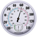 Indoor Outdoor Thermometer Hygrometer, Lirches Outdoor Thermometer Large Numbers, Decorative Outdoor Thermometers for Patio, No Battery Needed Wall Thermometer Round 10" in Diameter