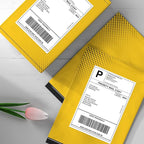FungLam 4"x6" Direct Thermal Shipping Labels, Perforated and Strong Adhesive Thermal Label, Fanfold 4"x6" Mailing Labels for Munbyn, Rollo, Polono Direct Thermal Printers, 1000 Labels