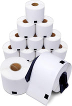 Aegis Adhesives - Compatible Labels Replacement for Brother DK-1202 (2.4" X 3.9") Shipping & Postage, Use with QL Label Printers - 12 Rolls + 1 Frame