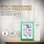 Indoor Outdoor Thermometer Wireless, Temperature Humidity Monitor Battery Powered Inside Outside Thermometers with 330ft Range Remote Sensor(Green)