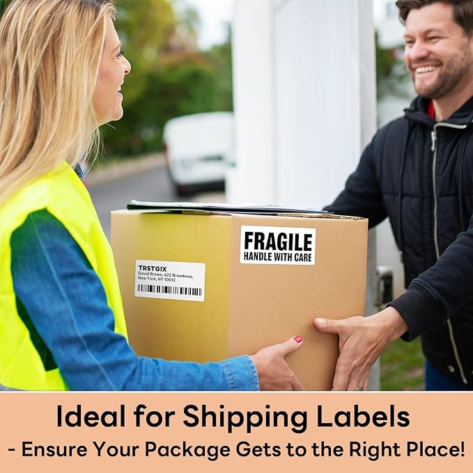 4" x 2" Direct Thermal Labels, Strong Adhesive Barcode & Return Address Stickers Compatible with Zebra, Rollo, Munbyn & Most Desktop Thermal Printers (12 Rolls / 9,000 Labels), TRSTGIX