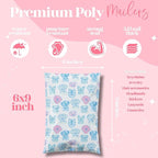 6x9 Designer Poly Mailer 100 Pack Heavy Duty Waterproof Self Seal Shipping Bags for Small Business Large Mailing Envelopes Bulk Tear Resistant Packaging Pretty Pups Puppy Dogs
