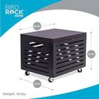 BIRDROCK HOME Bamboo Rolling File Storage Organizer Box with Lid - Decorative File Cabinet on Wheels, Portable File Box on Wheels, Mobile Filing Solution - Café Noir